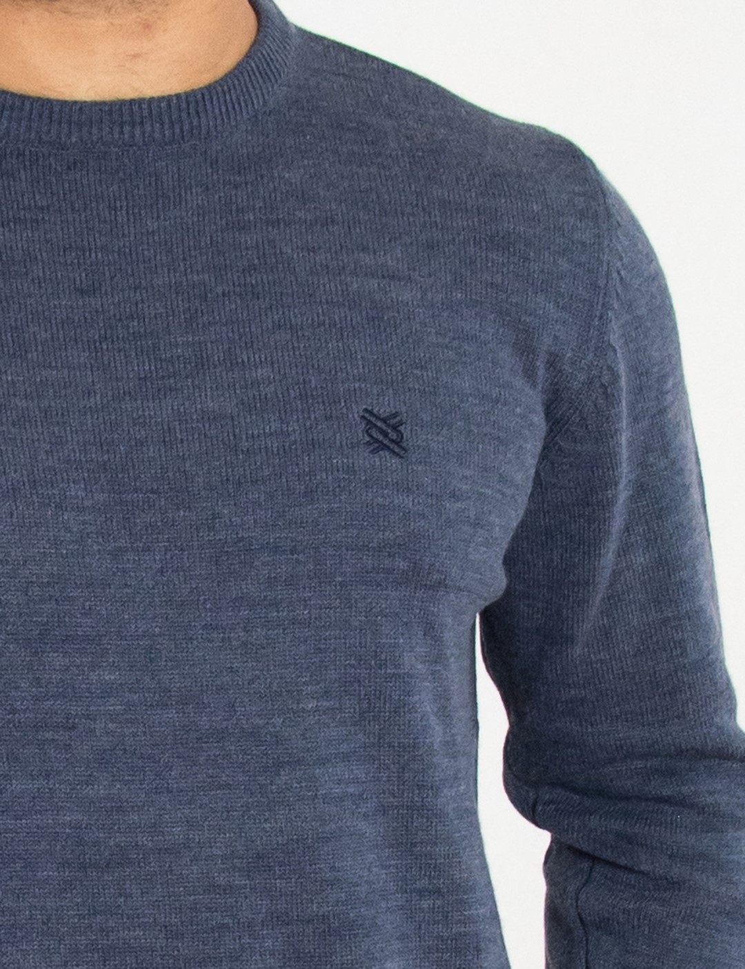 Darious ανδρικό γαλάζιο πλεκτό πουλόβερ με διχρωμία 18555F φωτογραφία